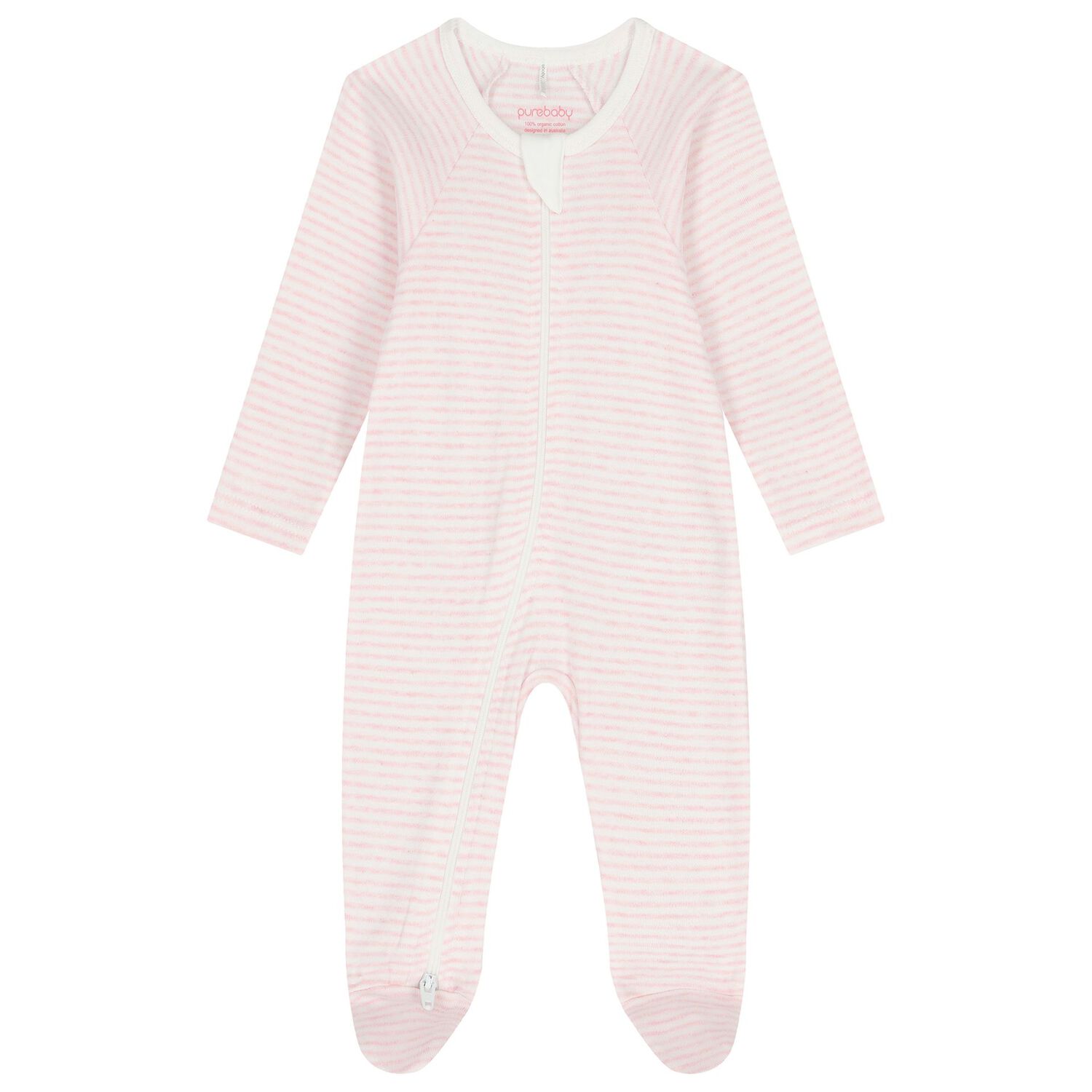 Baby Girls White & Pink Babygrows ( 2 Pack ), 4, hi-res image number null