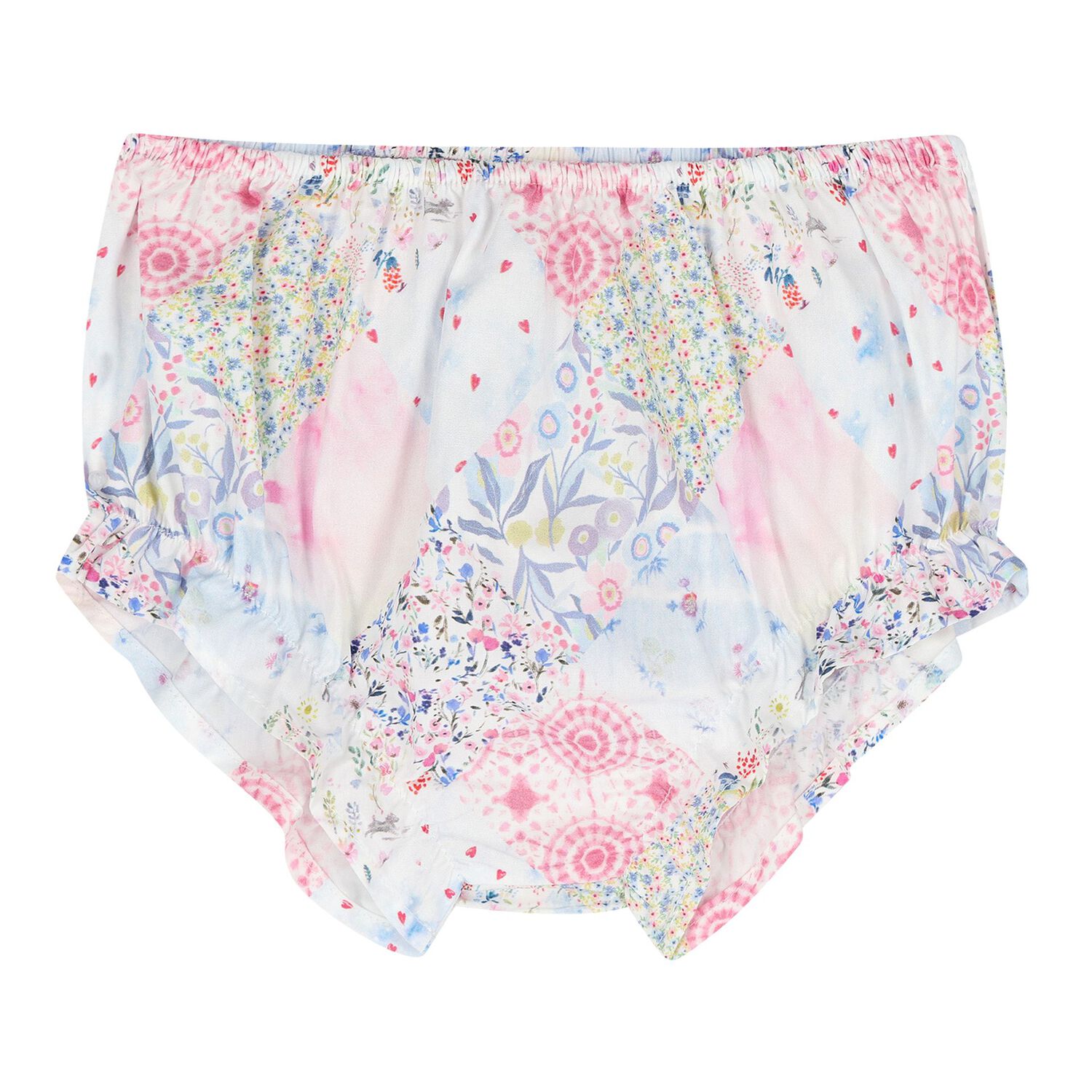 طقم فستان مزين بالزهور باللون الوردي للبنات , 1, hi-res