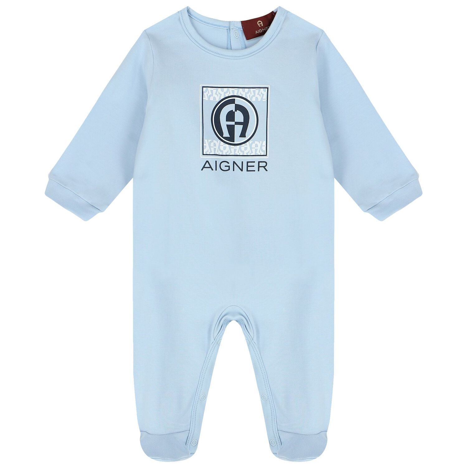 Baby Boys Blue & White Logo Baby Set, 1, hi-res