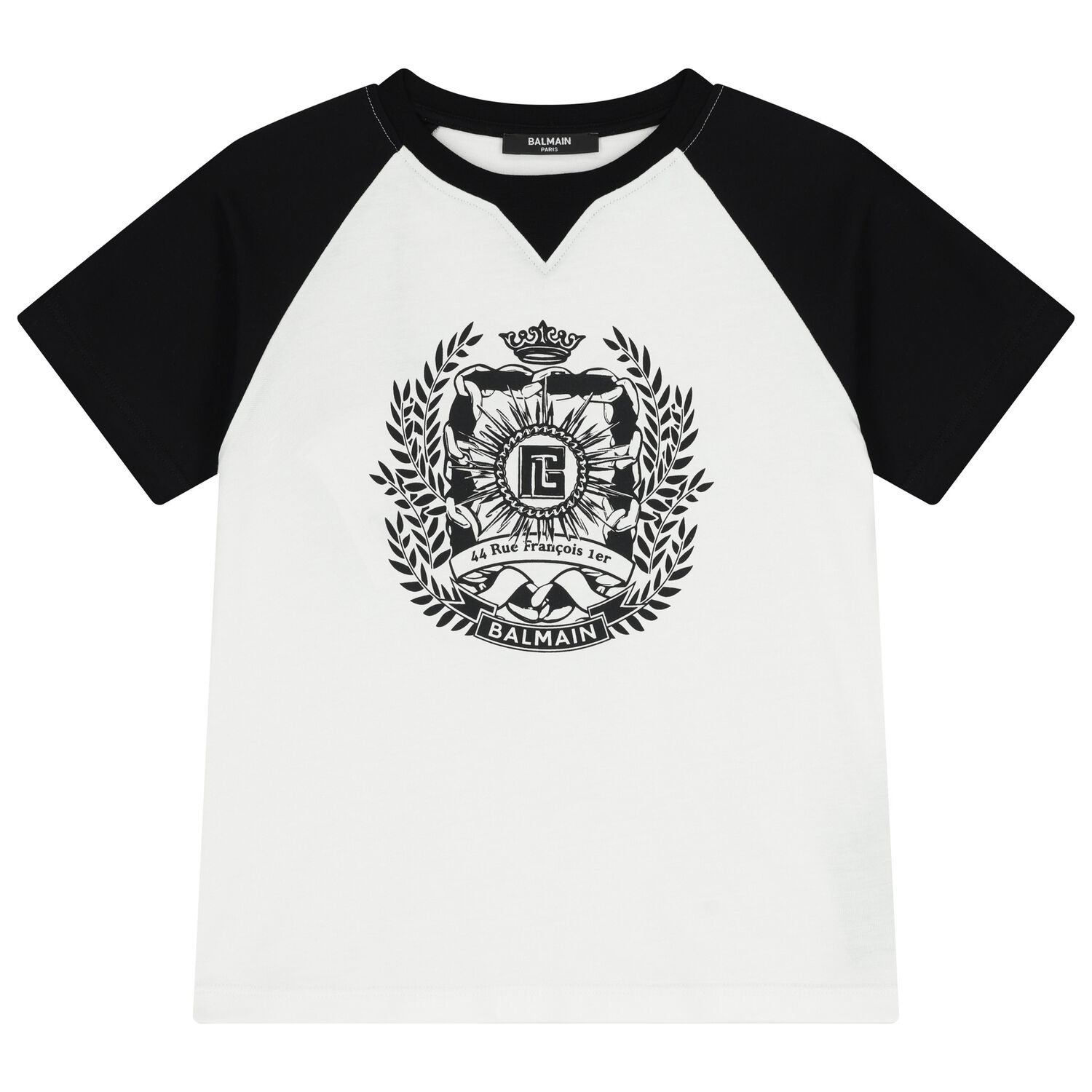 Boys Black & White Logo T-Shirt       , 1, hi-res