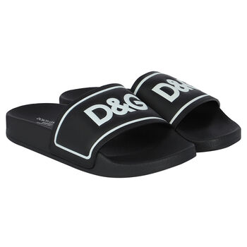 Black Leather Logo Sliders