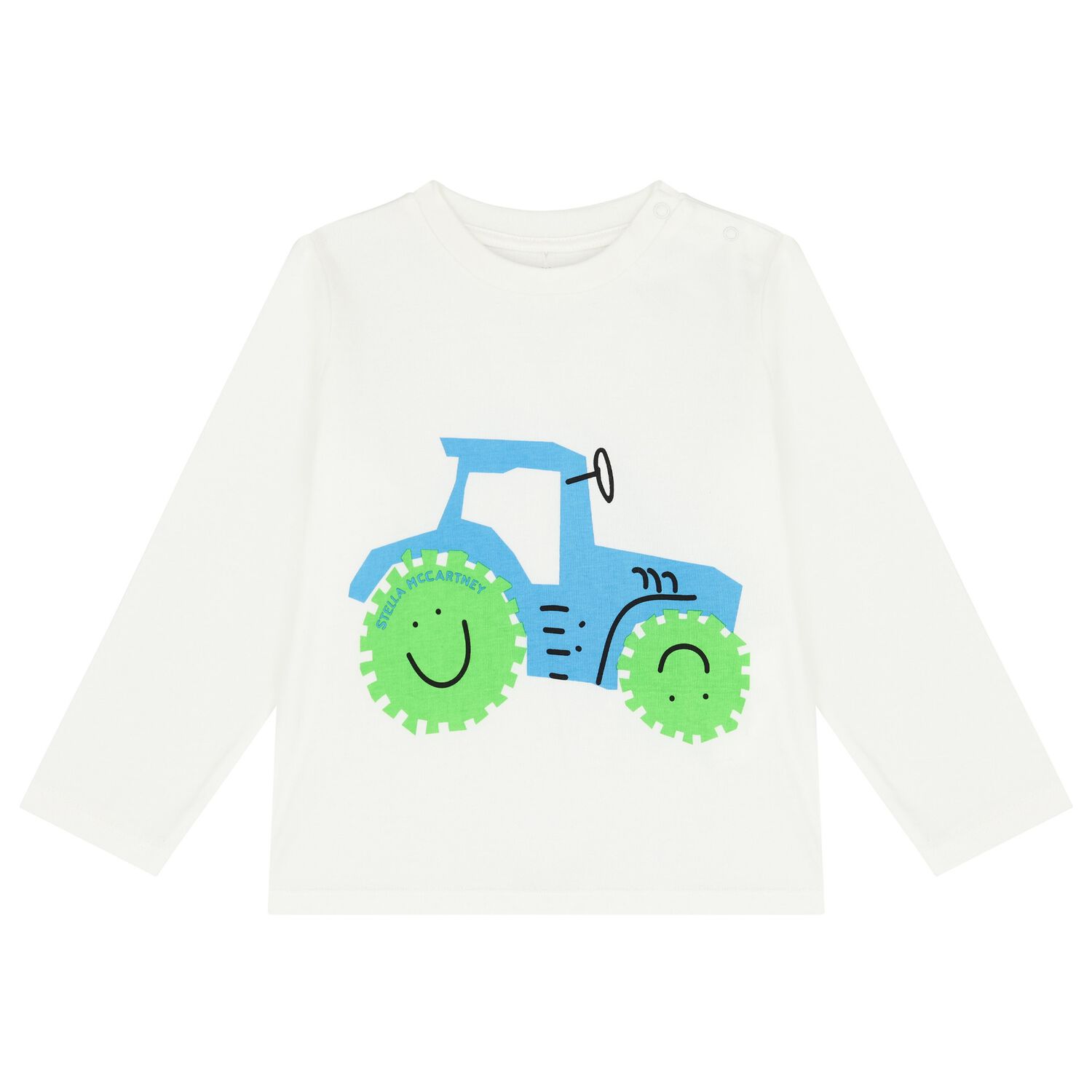 توب أولاد بأكمام بطبعة جرار باللون العاجي, 1, hi-res image number null