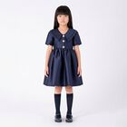 Girls Navy Blue Crystal Dress, 1, hi-res