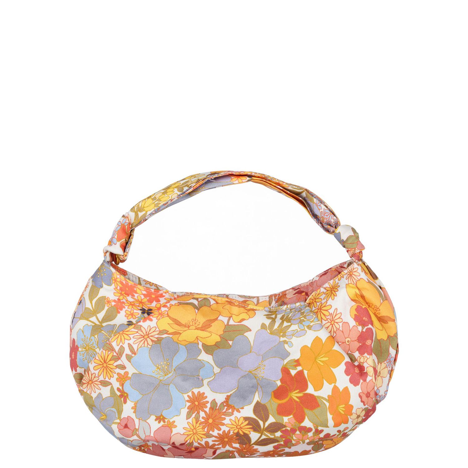 Girls Orange Floral Handbag, 1, hi-res