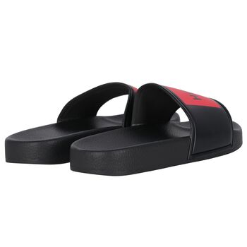 Boys Black Logo Sliders