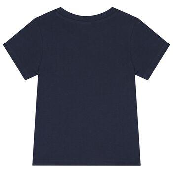 Girls Navy Blue Logo T-Shirt