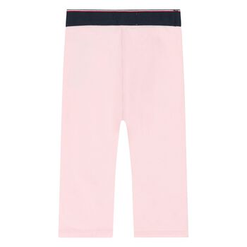 Younger Girls Pink Logo Leggings