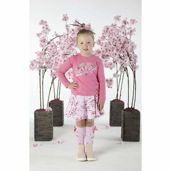 Girls Pink Floral Skirt