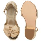 Girls Gold Bow Sandals, 1, hi-res