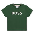 Younger Boys Green Logo T-Shirt, 2, hi-res