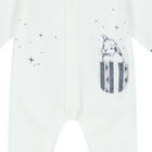 Baby Boys White & Navy Blue Bunny Babygrow, 3, hi-res
