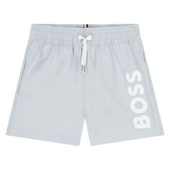 Younger Boys Blue Logo Swim Shorts