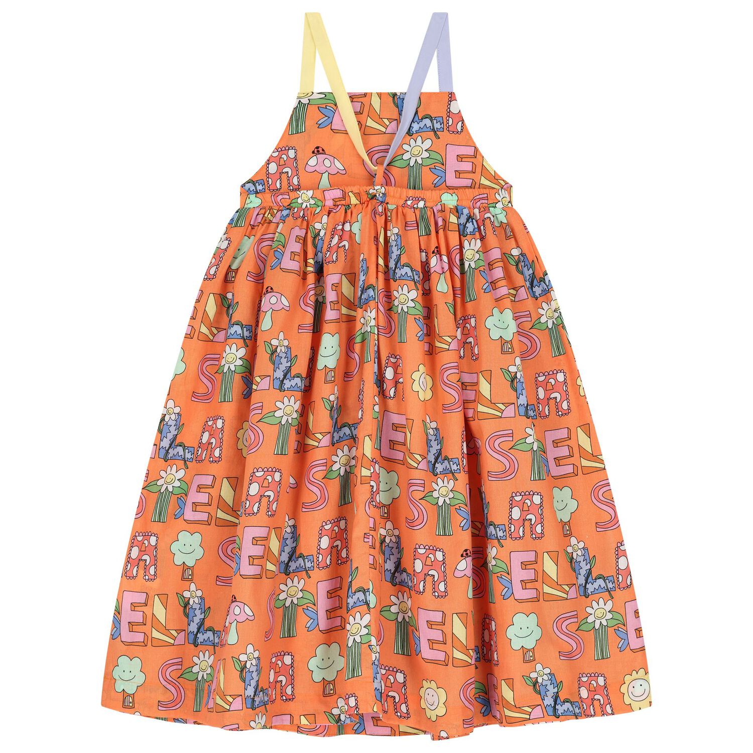 فستان بنات بشعار الورد باللون البرتقالي, 1, hi-res