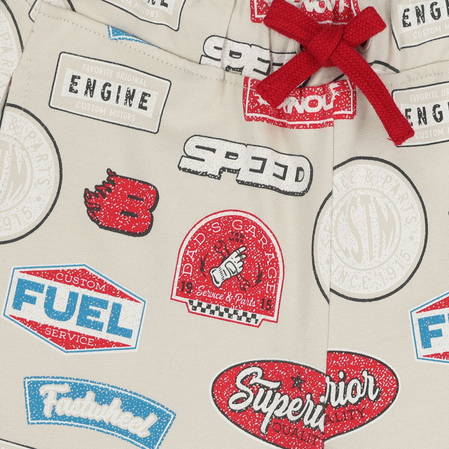 شورت أولاد بالشعار باللون البيج, 1, hi-res