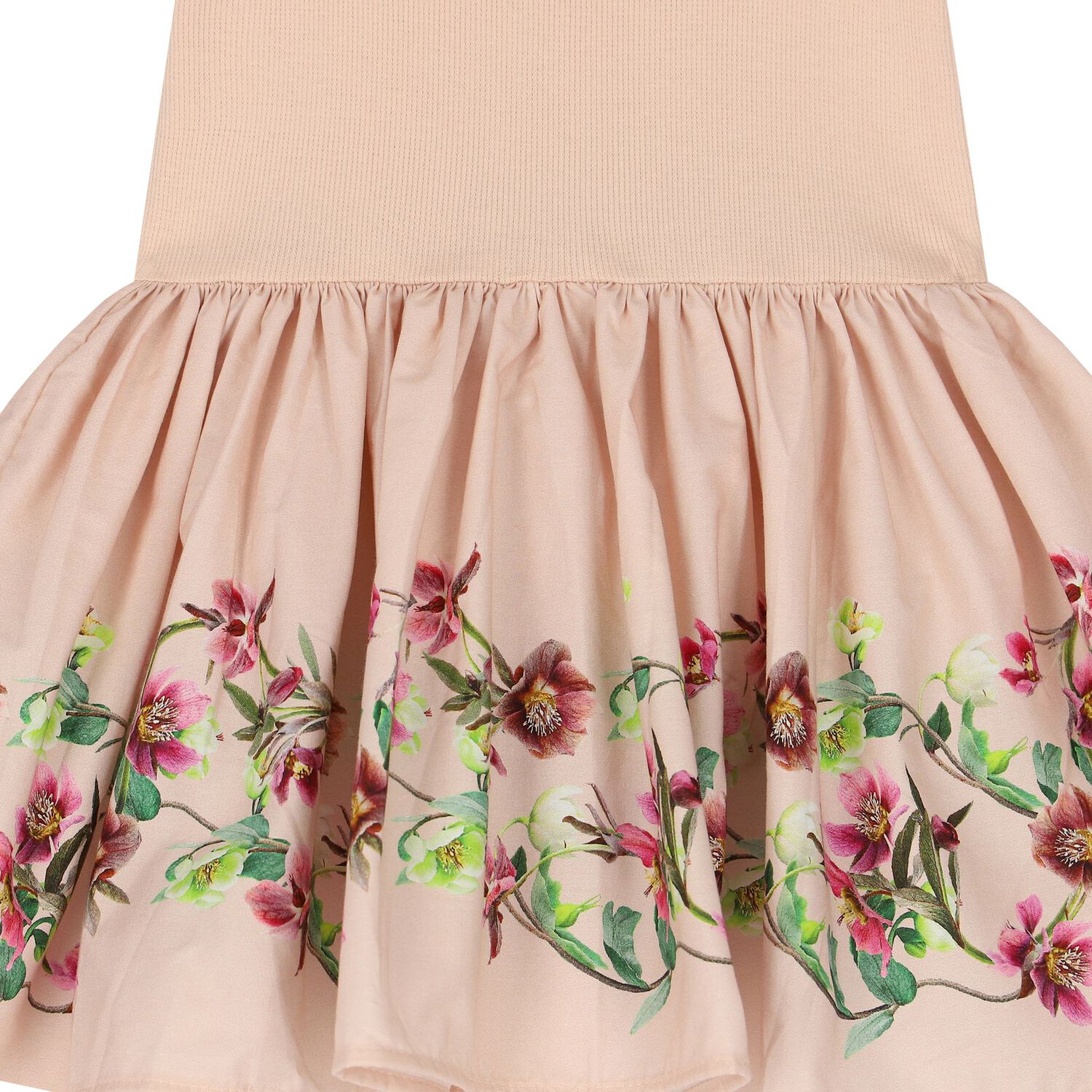 Younger Girls Pink Floral Print Dress, 1, hi-res