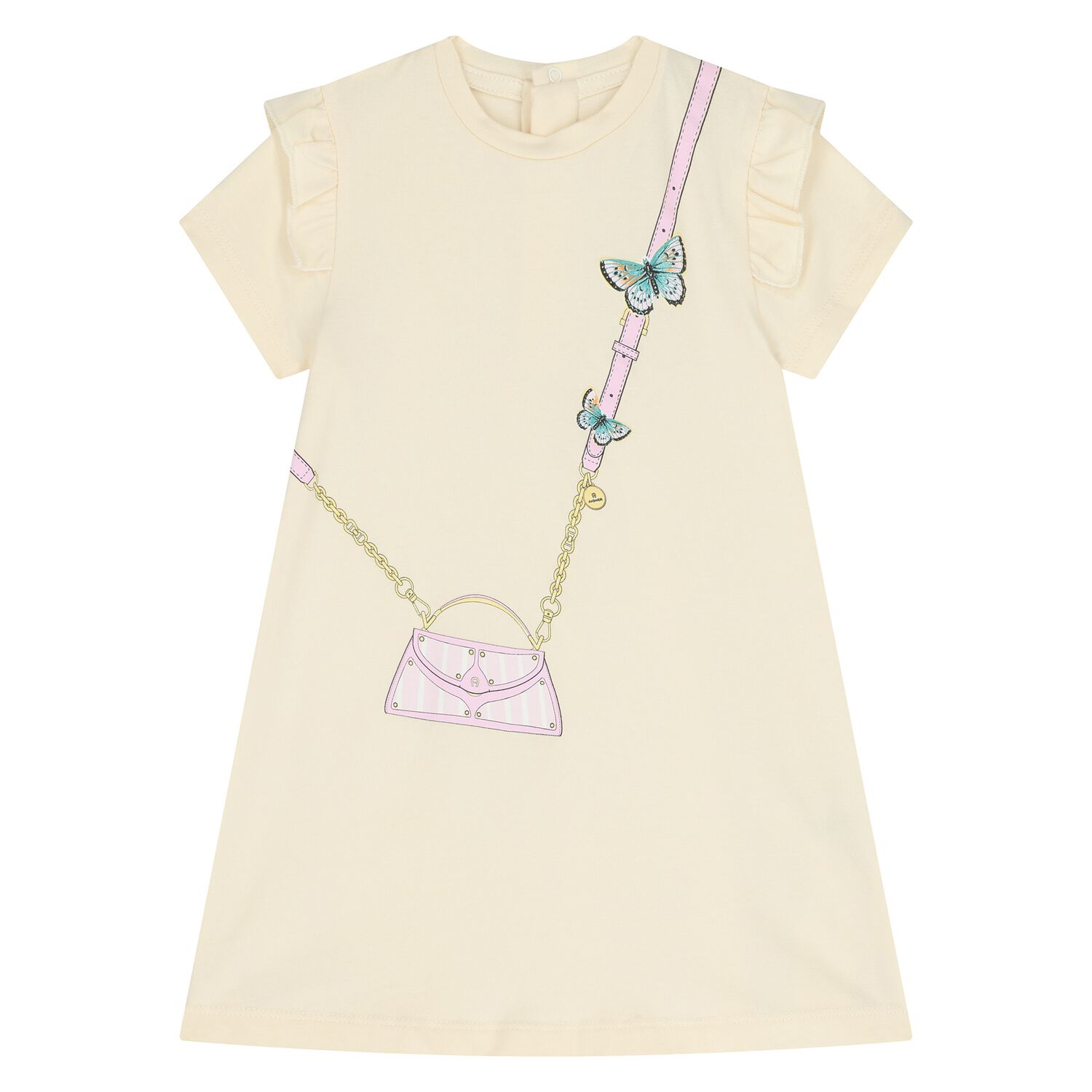 Younger Girls Yellow Bag Logo Dress, 1, hi-res