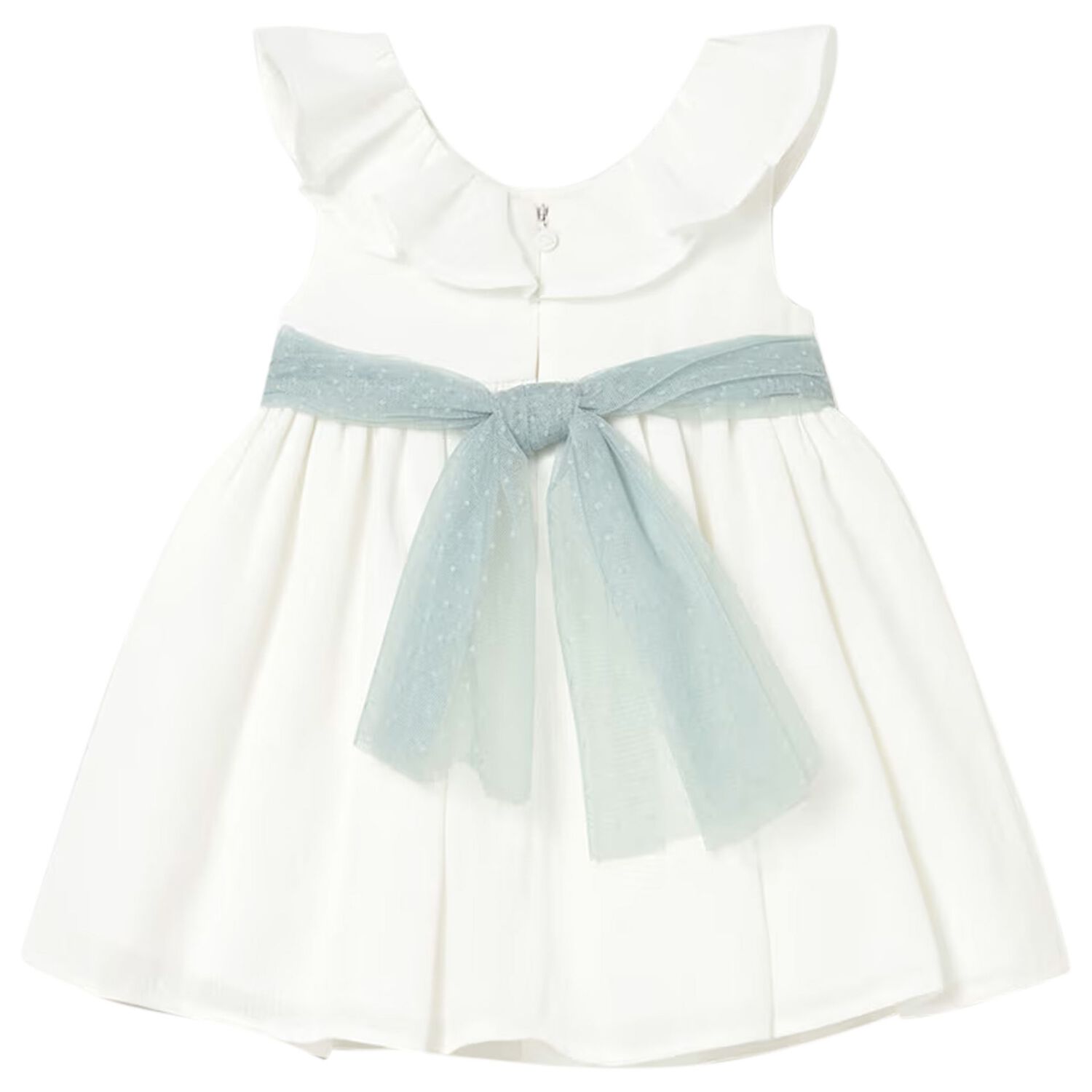 Younger Girls White Tulle Dress, 1, hi-res