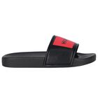 Boys Black Logo Sliders, 1, hi-res