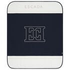 بطانيه اولاد بالشعار باللون الابيض والكحلى , 1, hi-res