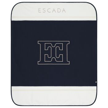 بطانيه اولاد بالشعار باللون الابيض والكحلى 