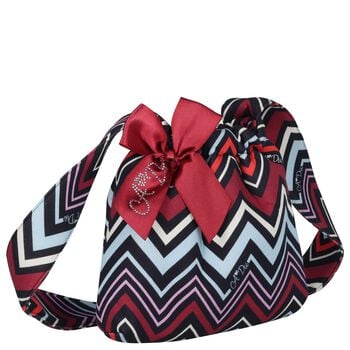 Girls Multi-Coloured Bow Zig Zag Handbag ( 17cm )