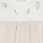 Baby Girls White & Beige Floral Babygrow, 1, hi-res