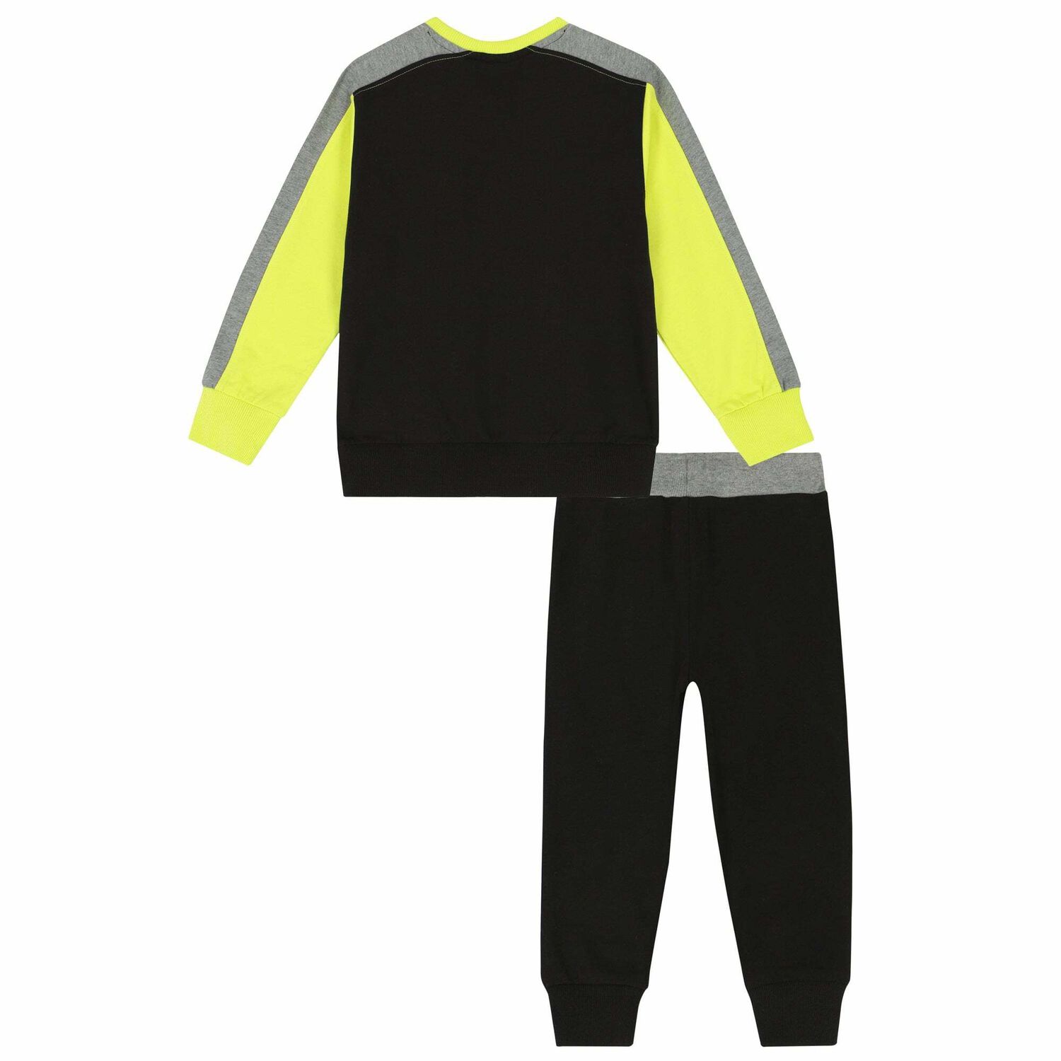 بدلة رياضية للأولاد باللونين الأسود والرمادي, 1, hi-res