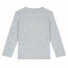 Boys Grey Logo Long Sleeve Top, 1, hi-res