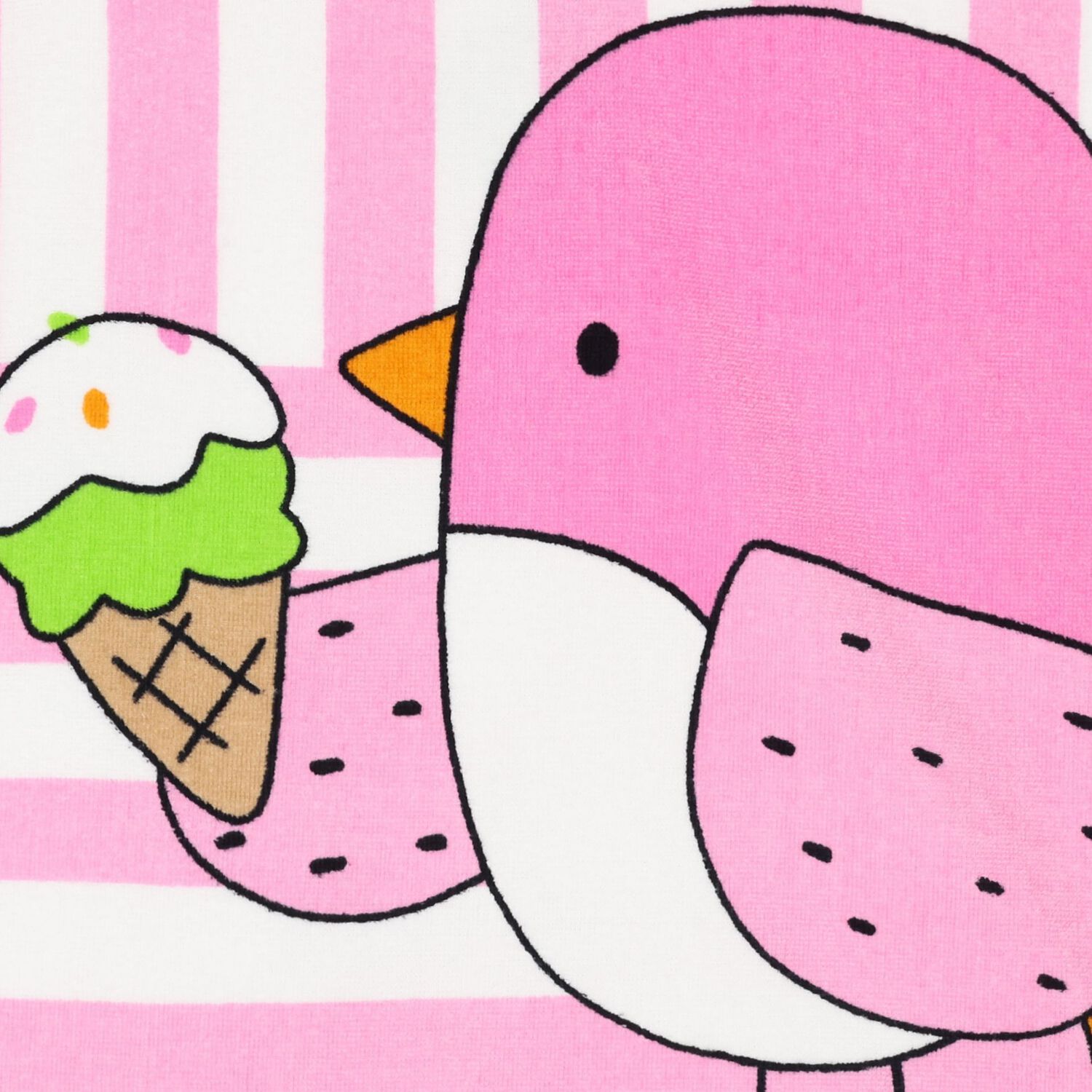 منشفة بونشو مخططة باللونين الوردي والأبيض للبنات, 1, hi-res