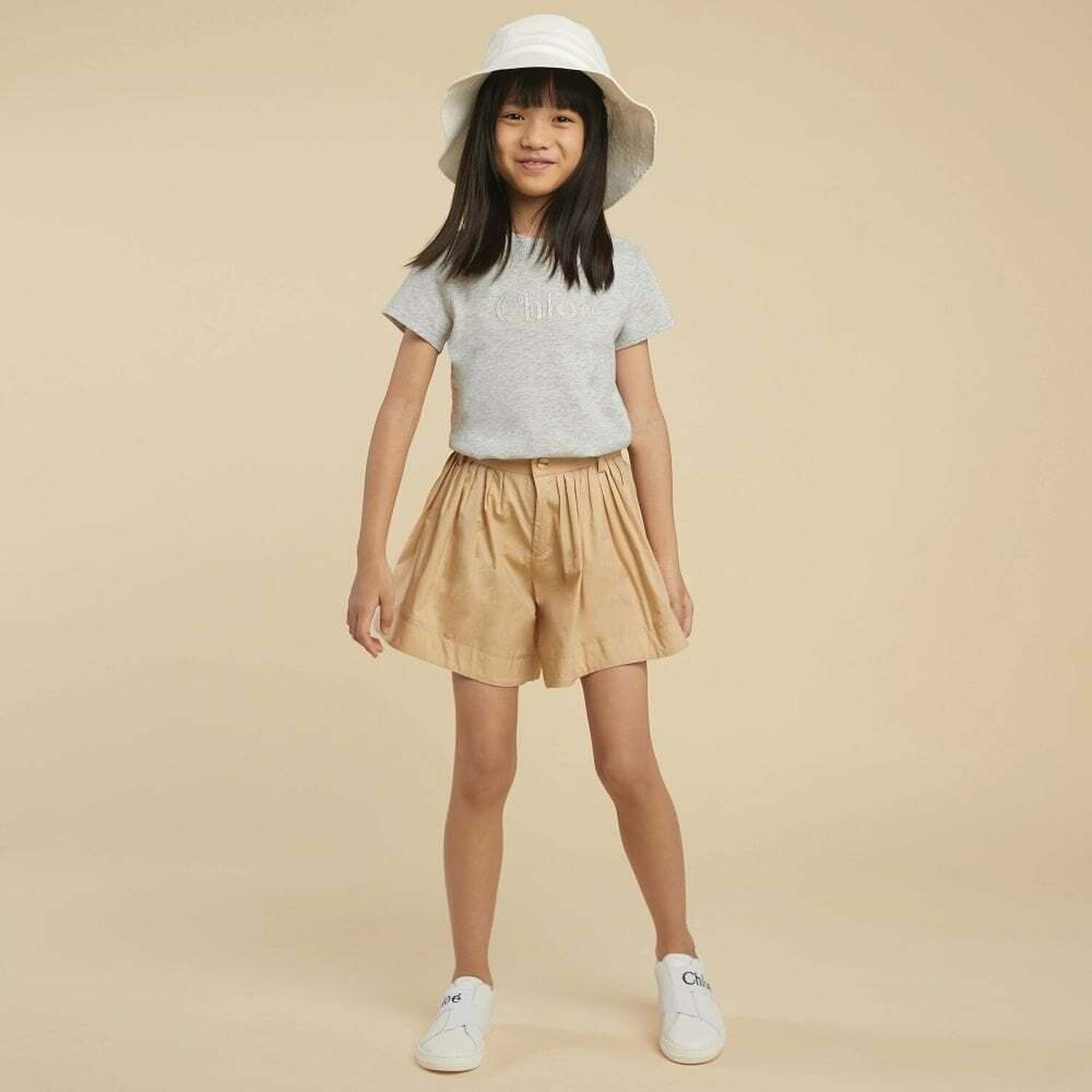 تيشيرت بالشعار باللون الرمادى للبنات, 1, hi-res image number null