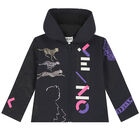 Girls Grey Logo Zip Up Top, 1, hi-res