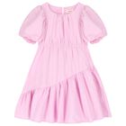 Girls Pink Flared Dress, 1, hi-res