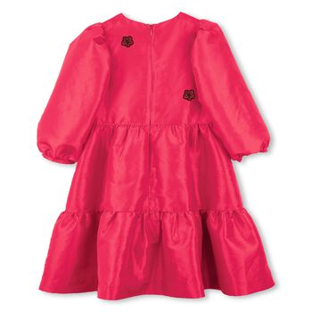 فستان زهري متعدد الطبقات للبنات