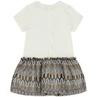 Girls Ivory Logo Dress, 1, hi-res