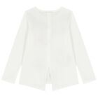 بلوزة باللون عاجية مزينة بالزهور للبنات بأكمام طويلة, 1, hi-res