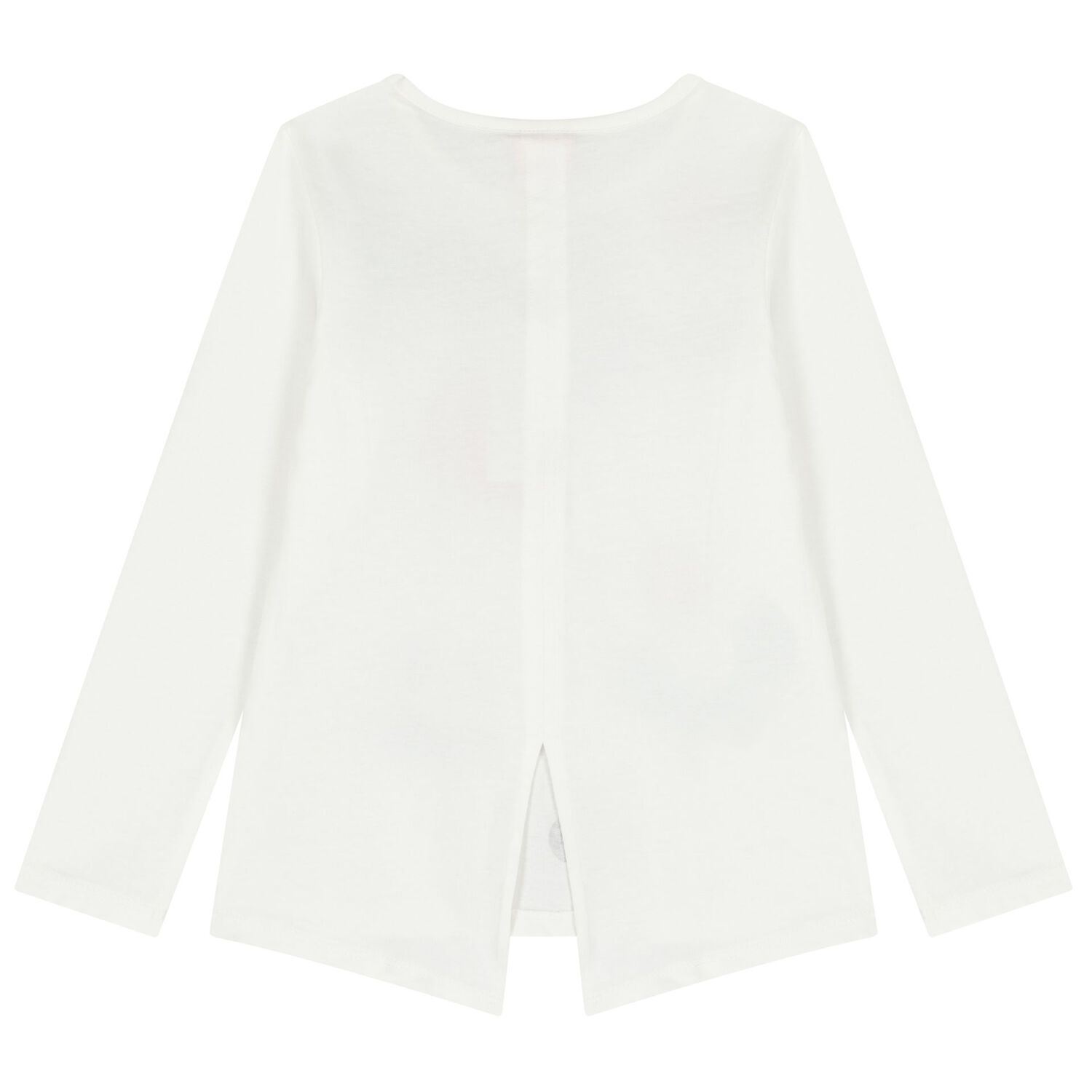 بلوزة باللون عاجية مزينة بالزهور للبنات بأكمام طويلة, 1, hi-res