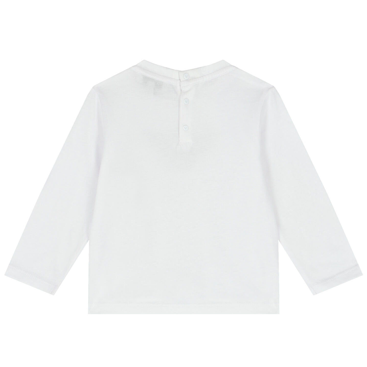Younger Boys White Logo Long Sleeve Top, 1, hi-res image number null