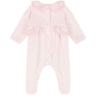 Baby Girls Pink Bow Babygrow, 1, hi-res