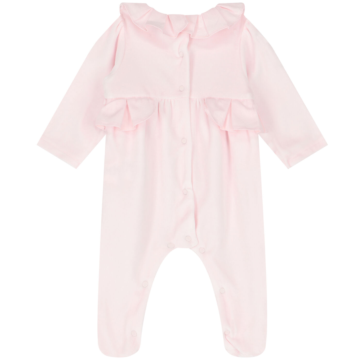 Baby Girls Pink Bow Babygrow, 1, hi-res