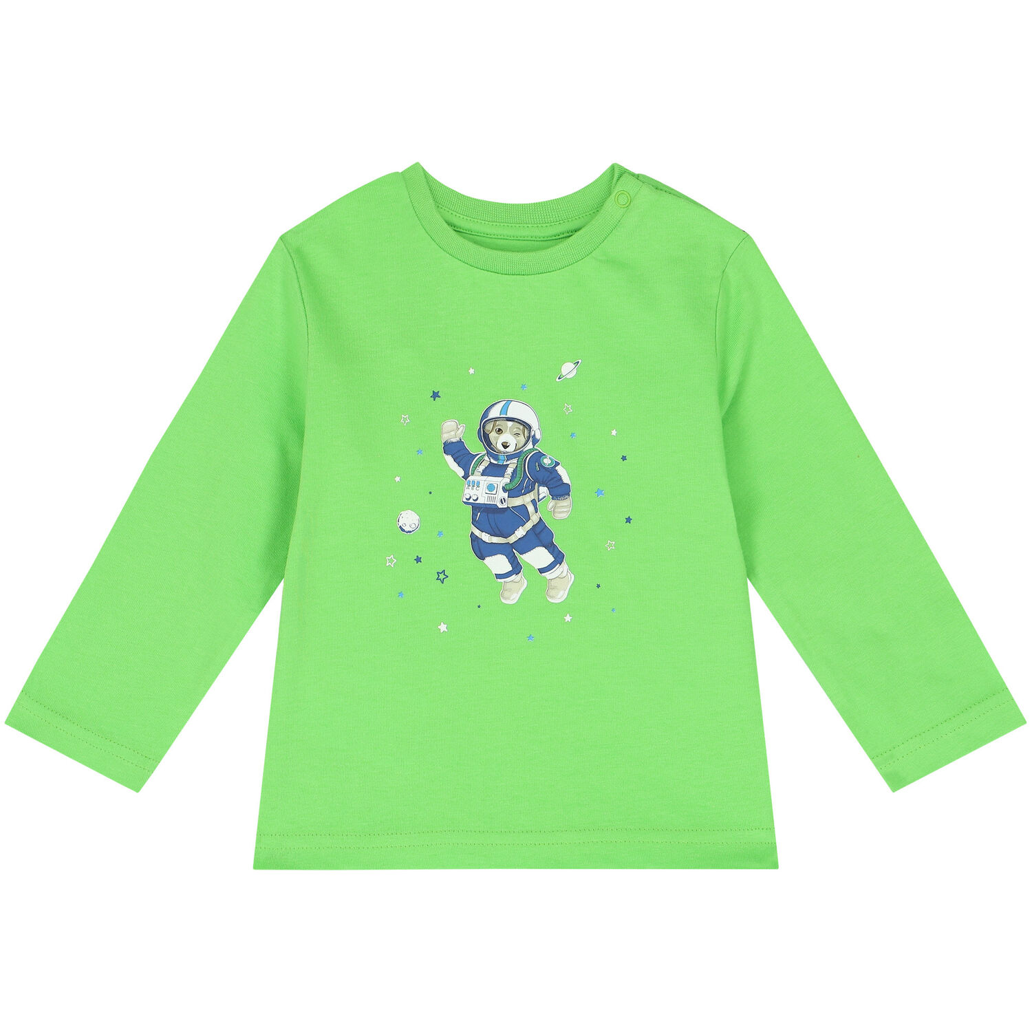 Younger Boys Green Astronaut Long Sleeve Top, 1, hi-res image number null