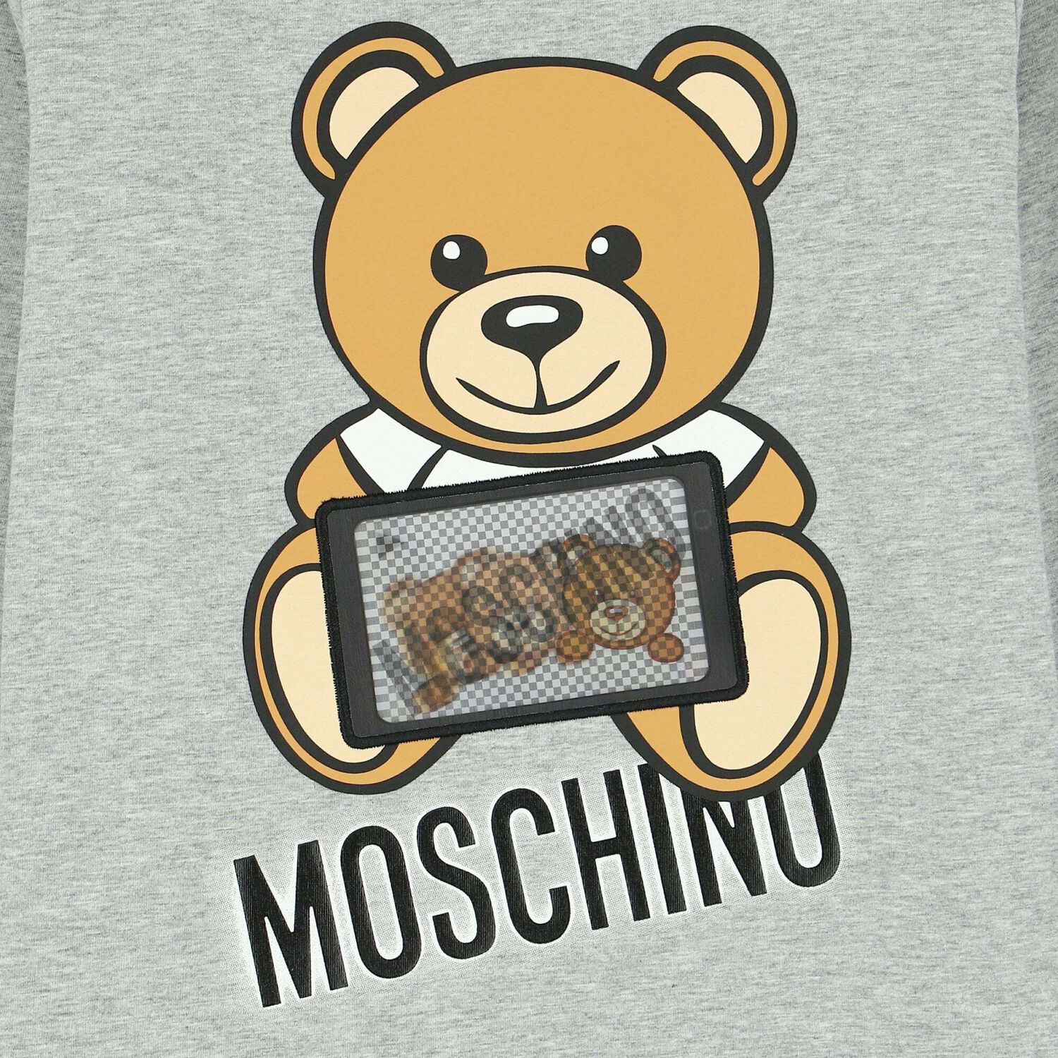 توب بالشعار باللون الرمادي, 2, hi-res