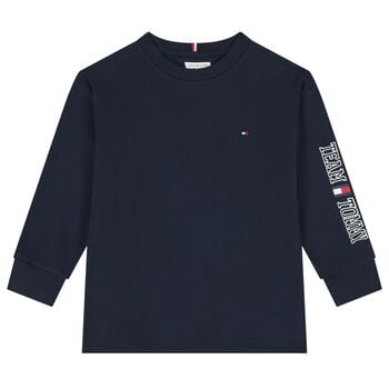 Boys Navy Blue Long Sleeve Top