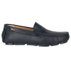 Boys Navy Blue Logo Moccasins, 2, hi-res