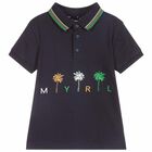Boys Navy Polo Shirt, 1, hi-res