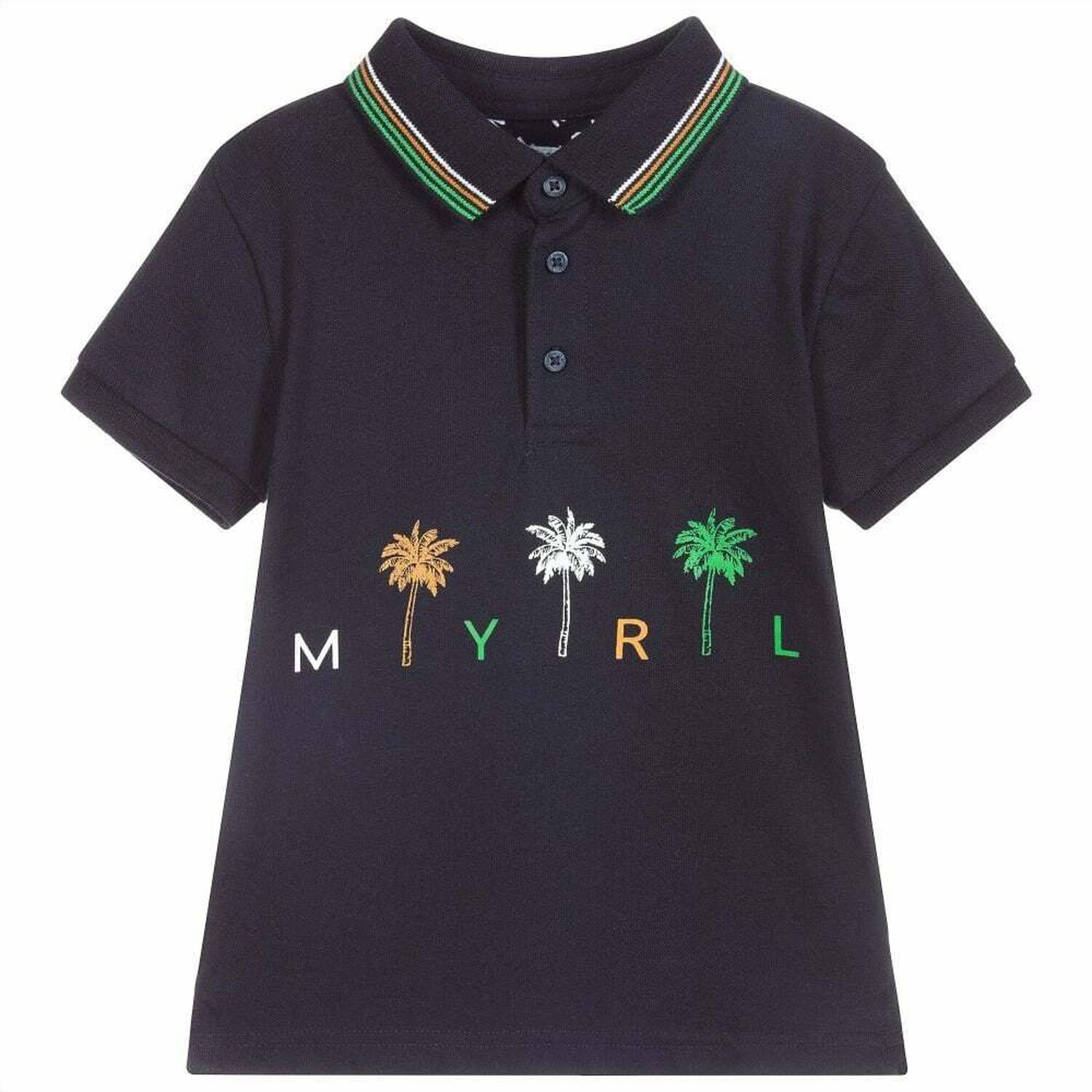 Boys Navy Polo Shirt, 1, hi-res