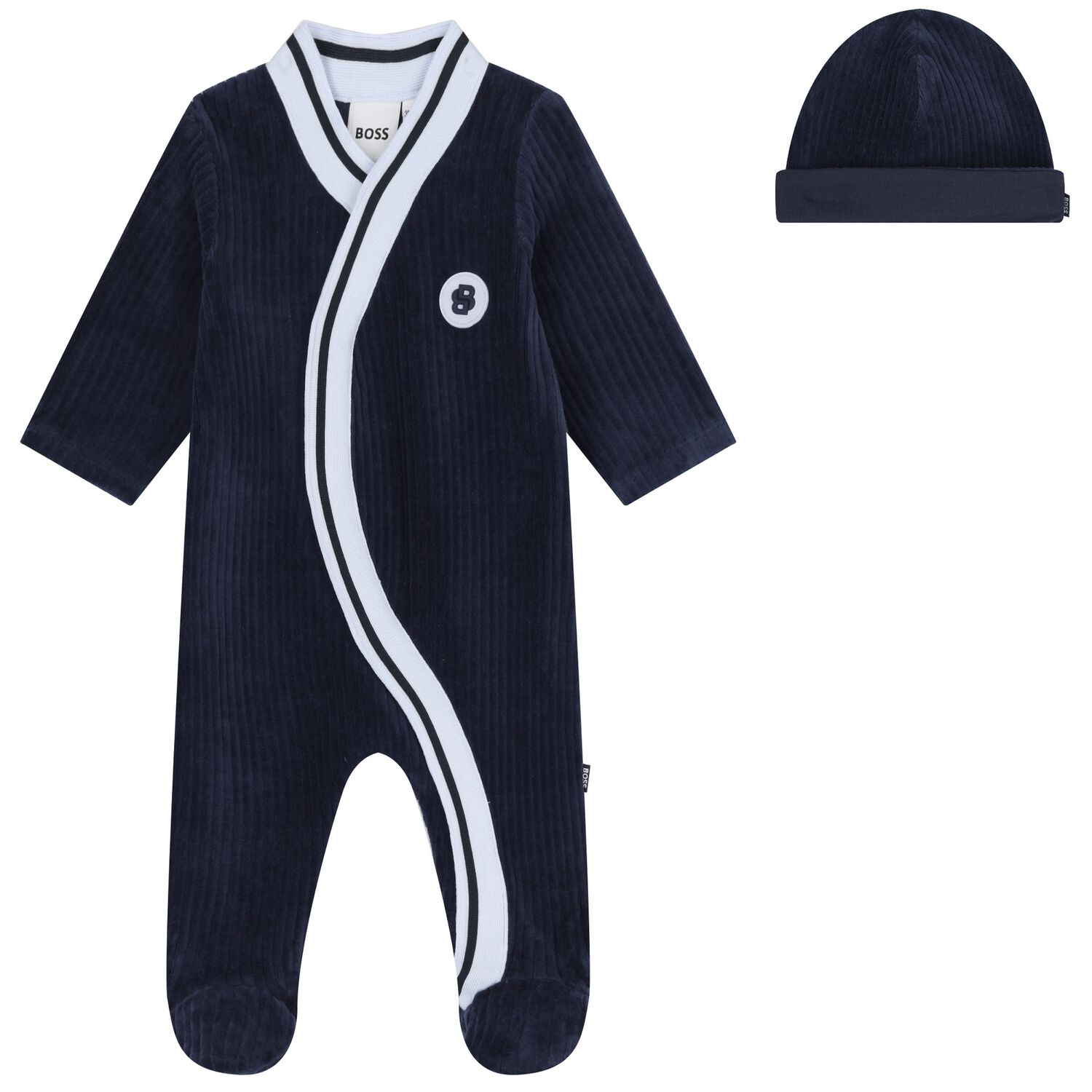 Baby Boys Navy Blue Logo Babygrow Gift Set, 3, hi-res