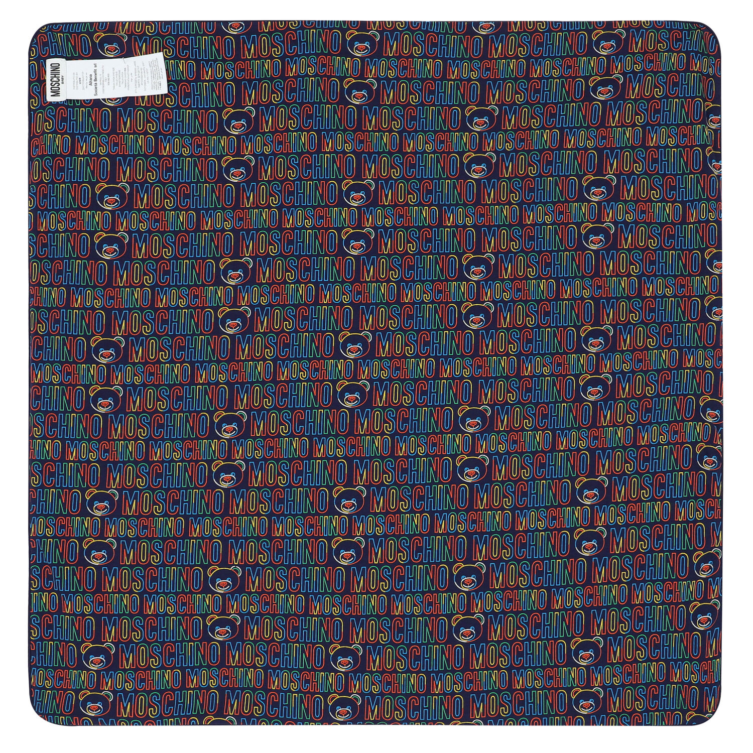 Navy Blue Teddy Logo Baby Blanket, 1, hi-res