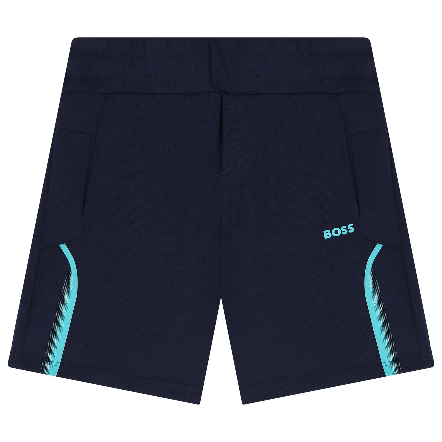 Boys Navy Blue Logo Shorts, 1, hi-res image number null