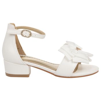 Girls Ivory Bow Sandals