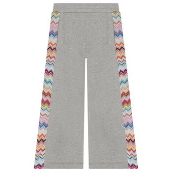 Girls Grey Zigzag Glittery Trousers